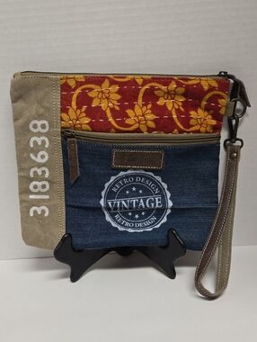 Vntg Travelteli Retro Design Wristlet EUC 10.75"x9.25"